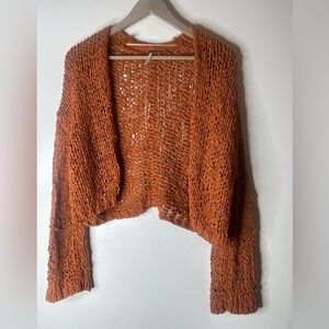 Free People Orange Knit Cardigan